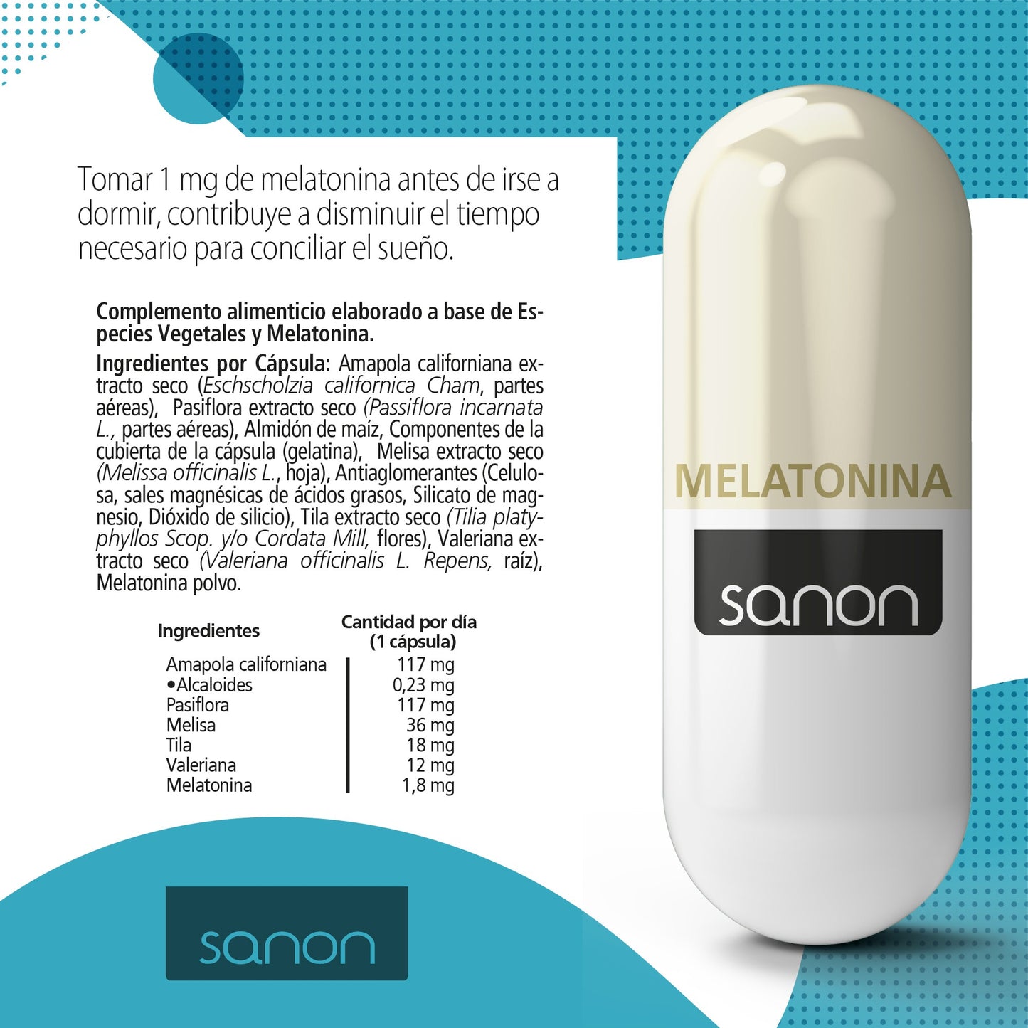 SANON Melatonina 60 cápsulas-3