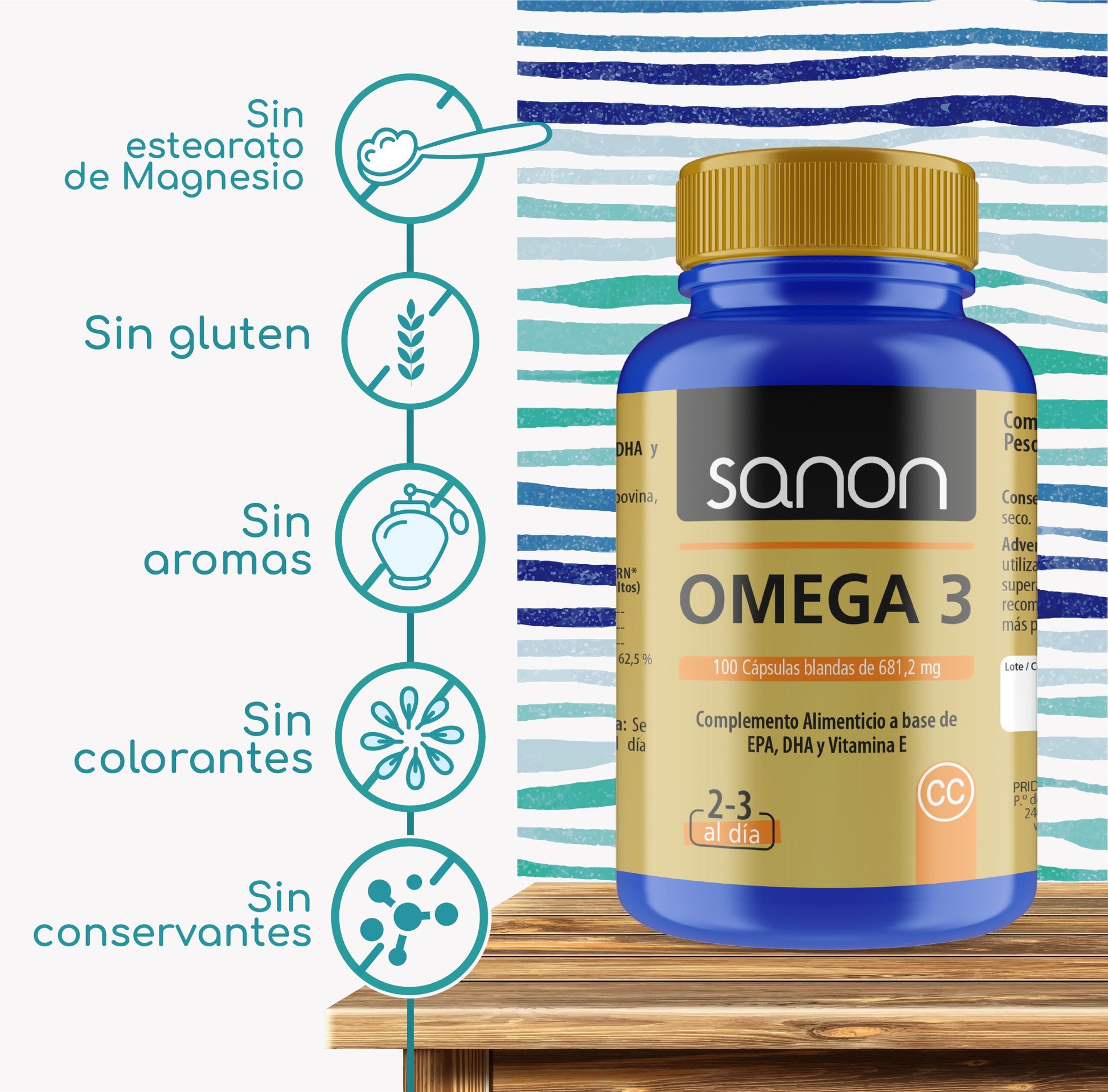 SANON Omega 3 100 cápsulas blandas-2