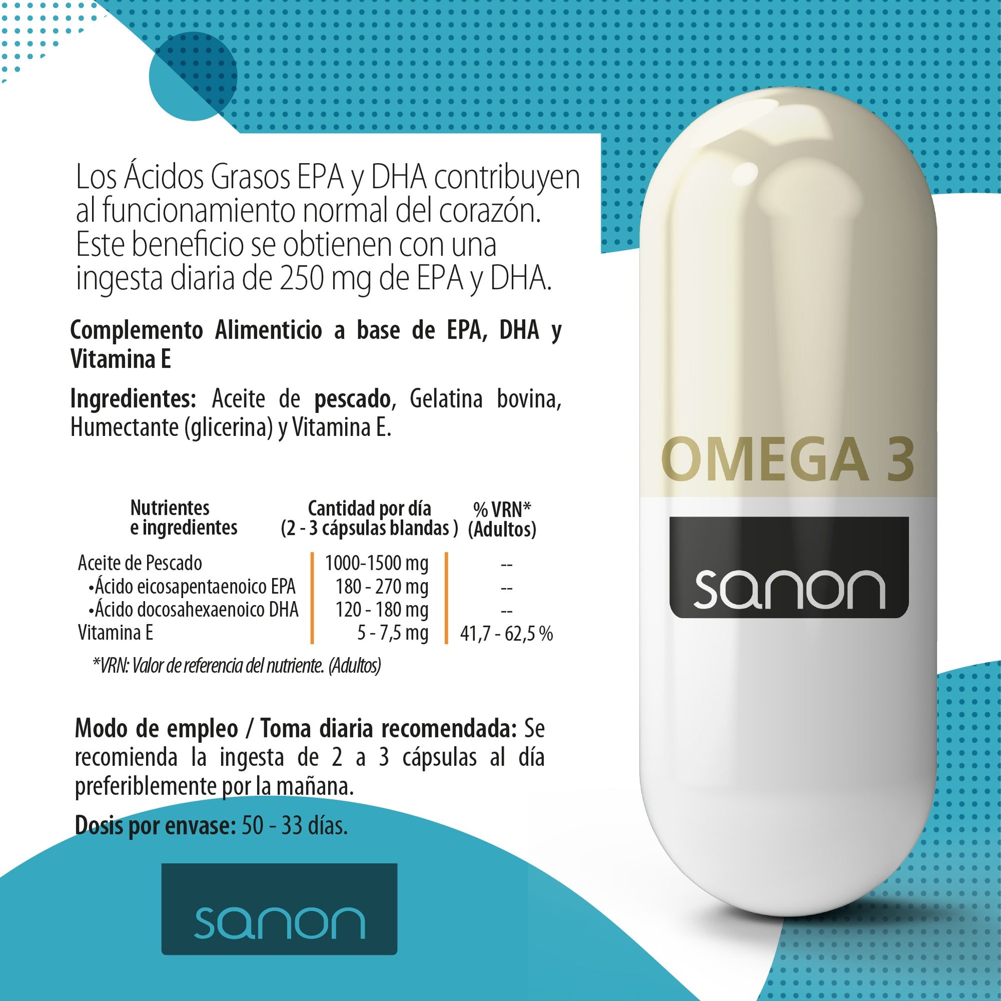 SANON Omega 3 100 cápsulas blandas-3