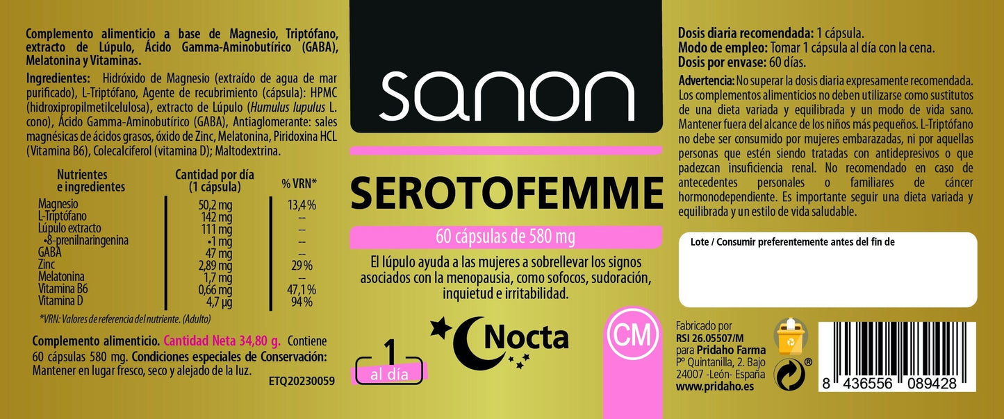 SANON Serotofemme Nocta 60 cápsulas-2