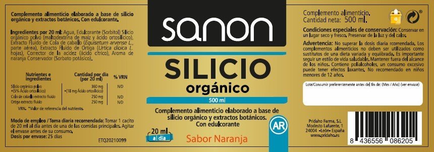 SANON Silicio orgánico sabor naranja 500 ml-4