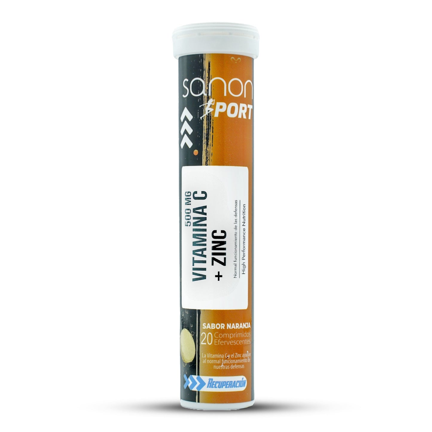 SANON SPORT Vitamina C + Zinc 20 comprimidos efervescentes sabor naranja-1