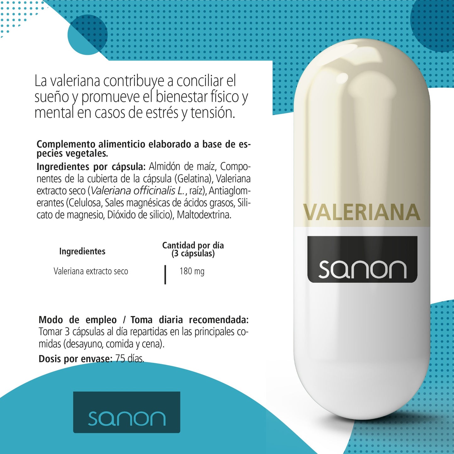 SANON Valeriana 225 cápsulas-3