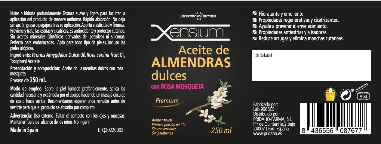 XENSIUM Aceite de almendras con rosa mosqueta 250 ml-4