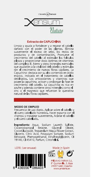 XENSIUM Nature Champú extracto de Capuchina 500 ml-3