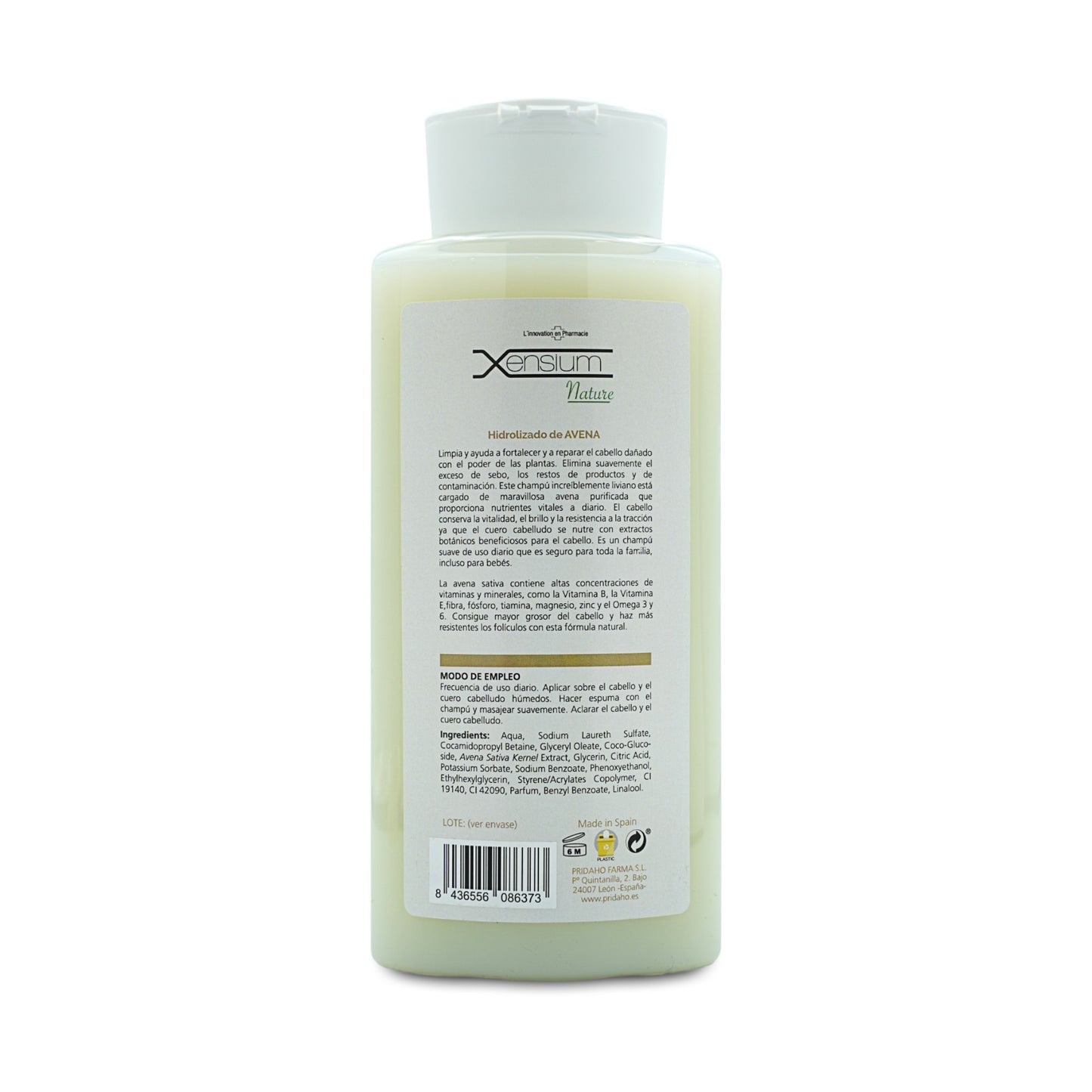 XENSIUM Nature Champú hidrolizado de Avena 500 ml-2