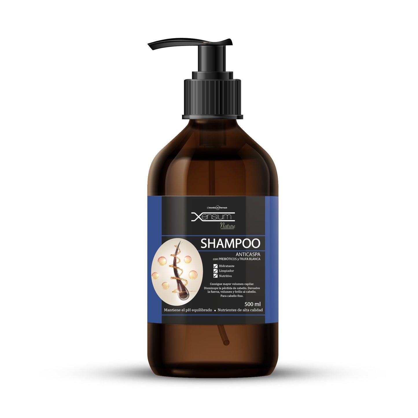 XENSIUM Nature Shampoo anticaspa con Prebióticos y Trufa blanca 500 ml-1