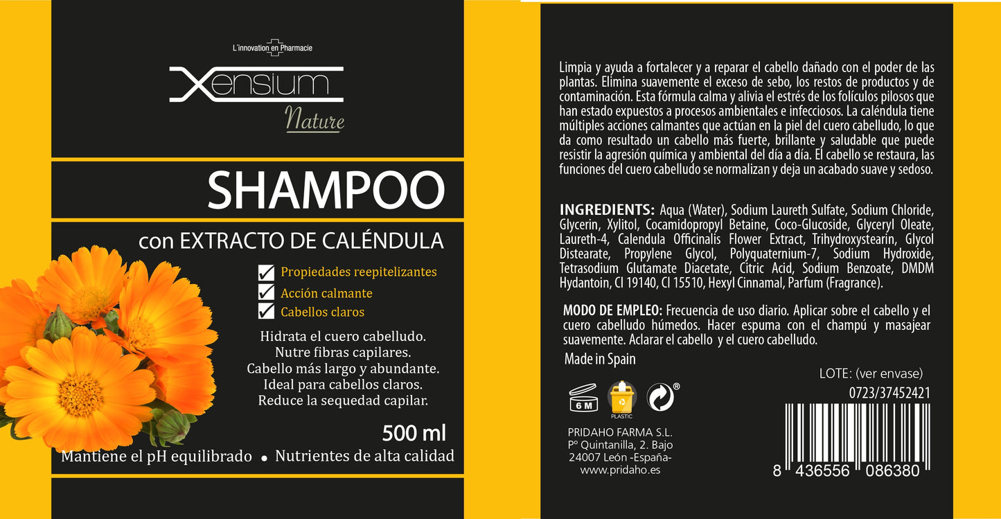 XENSIUM Nature Shampoo con extracto de Caléndula 500 ml-2