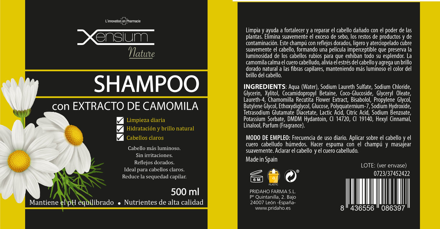 XENSIUM Nature Shampoo con extracto de Camomila 500 ml-2