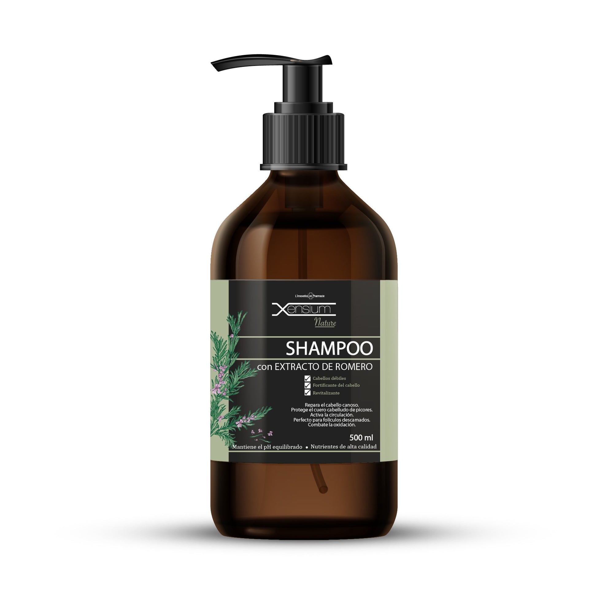 XENSIUM Nature Shampoo con extracto de Romero 500 ml-1