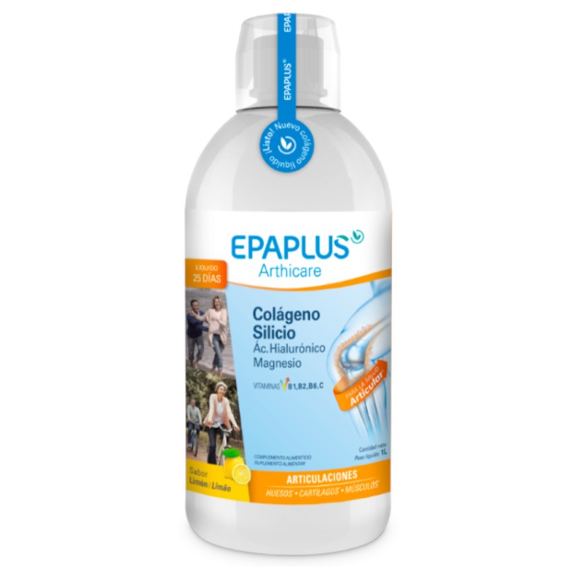 EPAPLUS Arthicare Colágeno Líquido + Silicio + Ácido Hialurónico + Magnesio sabor Limón 1L-1