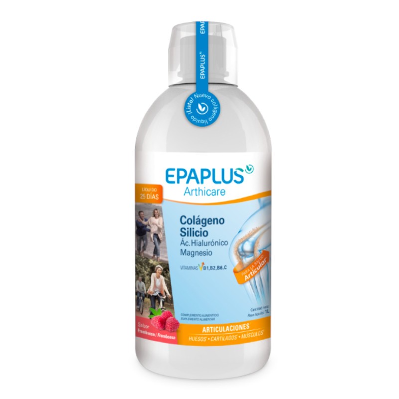 EPAPLUS Arthicare Colágeno Líquido + Silicio + Ácido Hialurónico + Magnesio sabor Frambuesa 1L-1