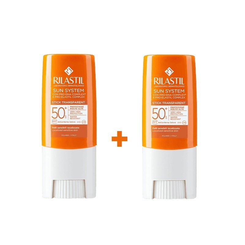 RILASTIL SUN SYSTEM Stick Transparente SPF50+ DUPLO 2x8,5gr-1