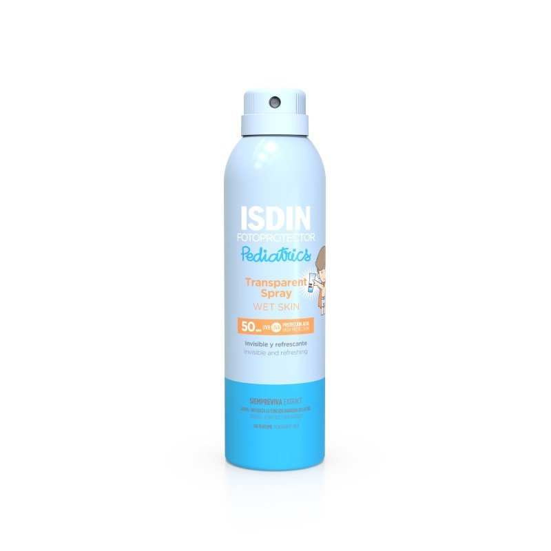 ISDIN Fotoprotector Transparent Spray Wet Skin Pediatrics SPF 50+ 250m-7