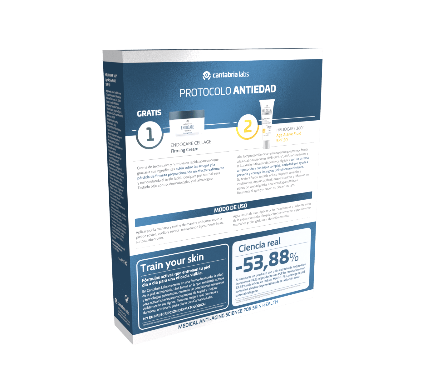 HELIOCARE Pack Age Active Fluid SPF50 50ml+ Endocare Cellage Firming Cream 15ml-4