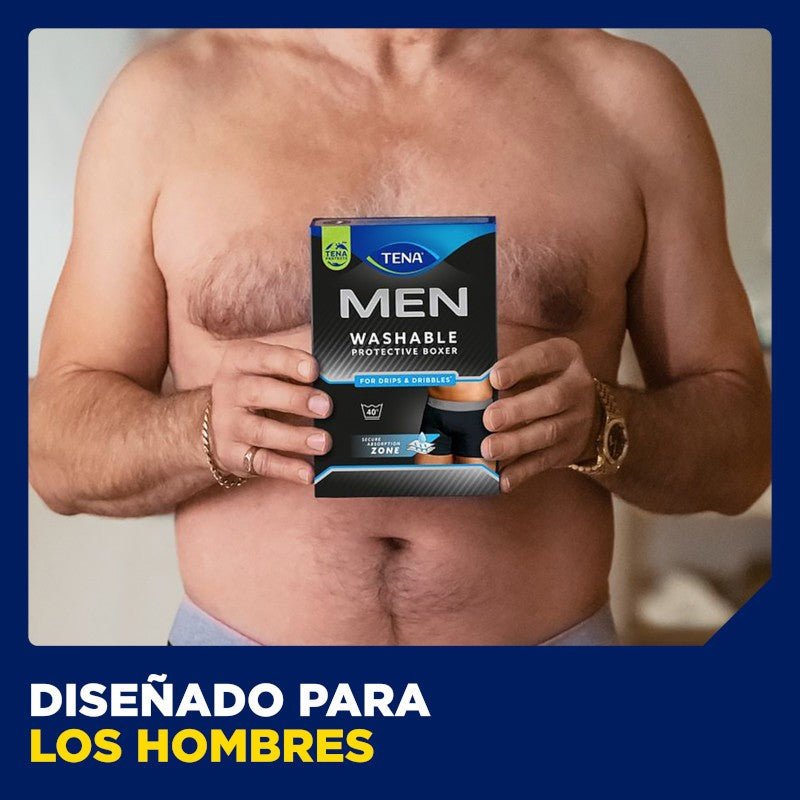TENA Men Boxer Lavable Boxer Negro L-10