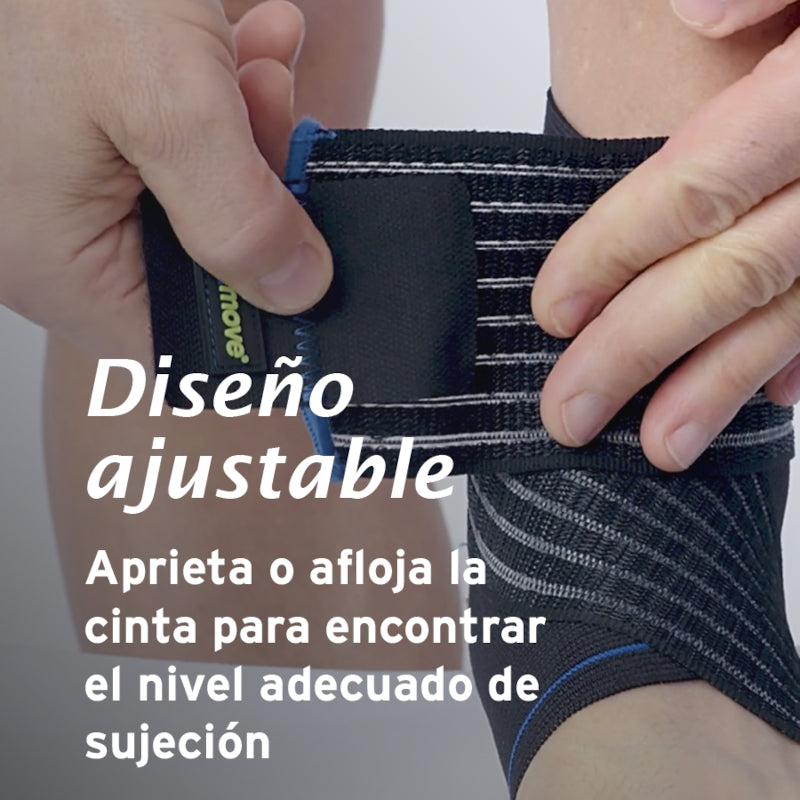 Actimove Tobillera Elástica con Cincha Estabilizadora Ajustable Color Negro Talla M-6