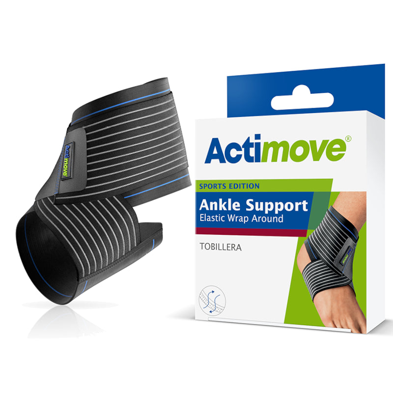 Actimove Tobillera Elástica con Cincha Estabilizadora Ajustable Color Negro Talla M-1