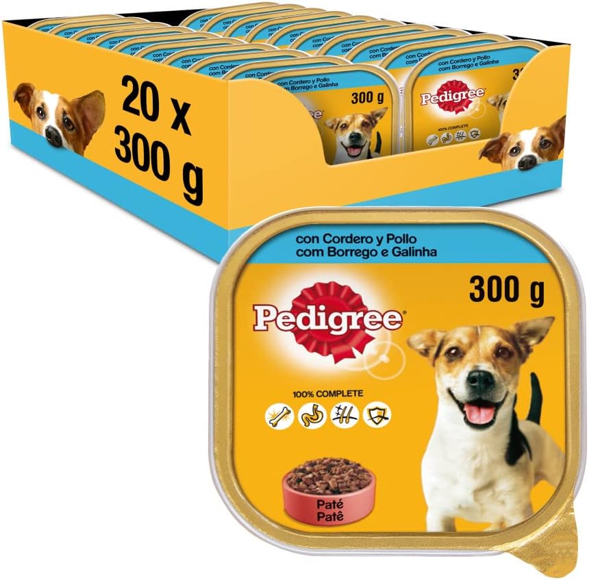 Pedigree Tarrina Cordero y Pollo Comida Húmeda para Perros 20x300G