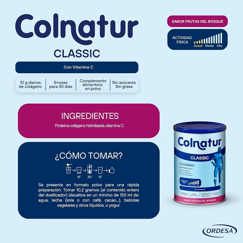 COLNATUR Classic Colágeno Natural Sabor Frutas del Bosque 315gr-6