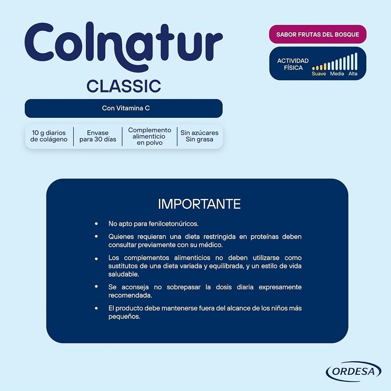 COLNATUR Classic Colágeno Natural Sabor Frutas del Bosque 315gr-5