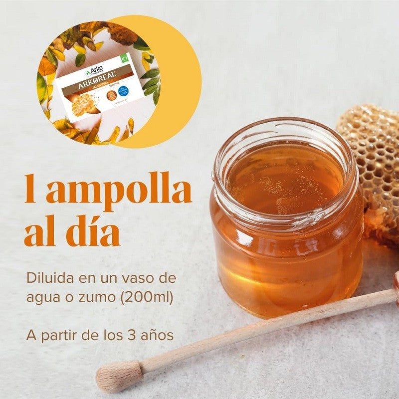 ARKOREAL Gelée Royale 1500mg Sans Sucre 20 ampoules