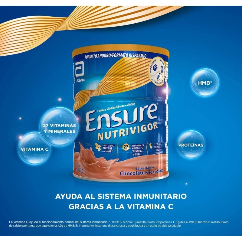 ENSURE NutriVigor Chocolate Polvo 850gr + 400G REGALO-3