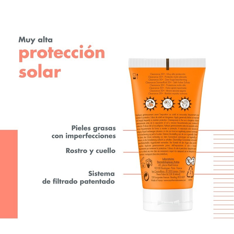 AVÉNE Cleanance Protector Solar Facial SPF50+ DUPLO 2x50ml-3