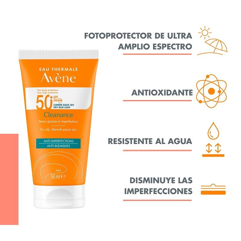 AVÉNE Cleanance Protector Solar Facial SPF50+ DUPLO 2x50ml-2