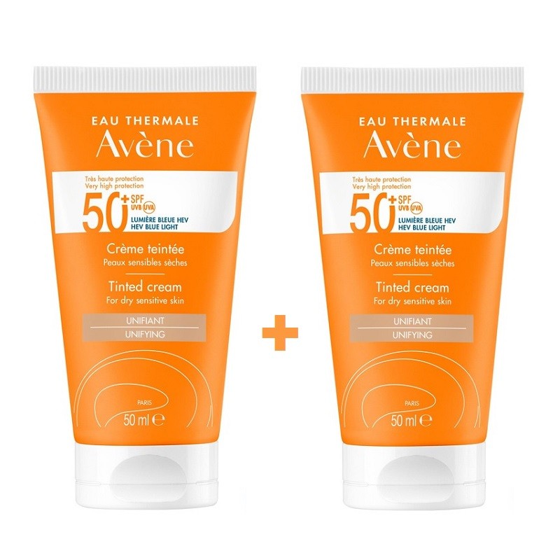 AVÈNE Crema Solar con Color piel Sensible Seca SPF50+DUPLO 2x50ml-1