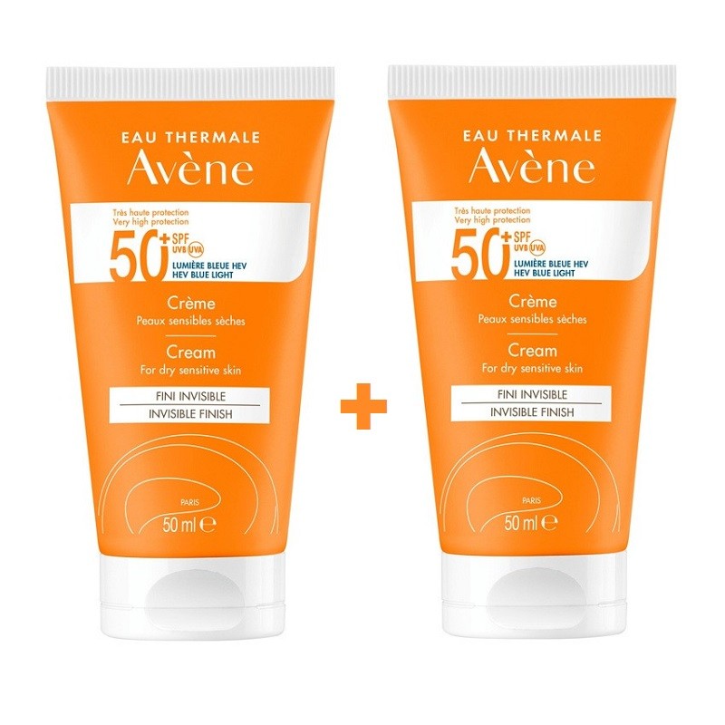AVÈNE Crema Solar Piel Sensible y Seca SPF50+ DUPLO 2x50ml-1