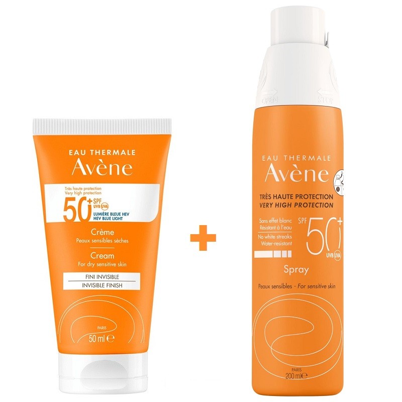 AVÈNE Crema Solar SPF 50+ (50ml) + Protector Solar en Spray SPF50+ (200ml)-1