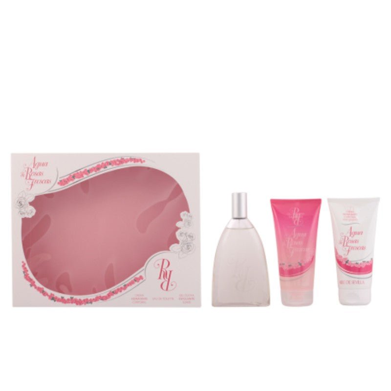 Aire Sevilla Agua De Rosas Frescas Set Hidratante Corporal + Eau de Toilette + Gel Exfoliante Ducha-1