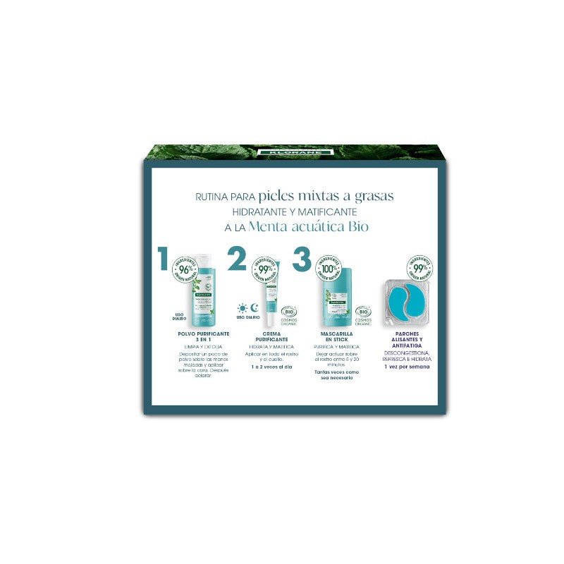 Klorane Mascarilla en Stick Purificante a la Menta Acuática BIO 50 ml + Klorane Parches Alisantes y Antifatiga de REGALO-2