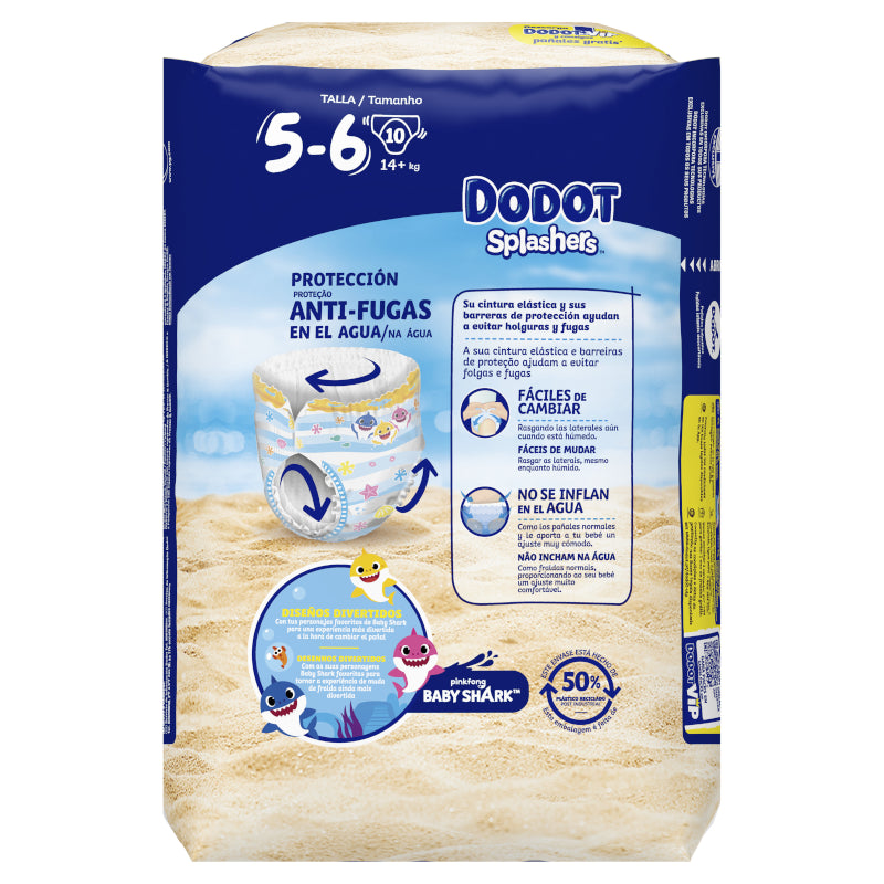 Dodot Splashers Talla 5-6, 10 Pañales Bebé Bañadores-2