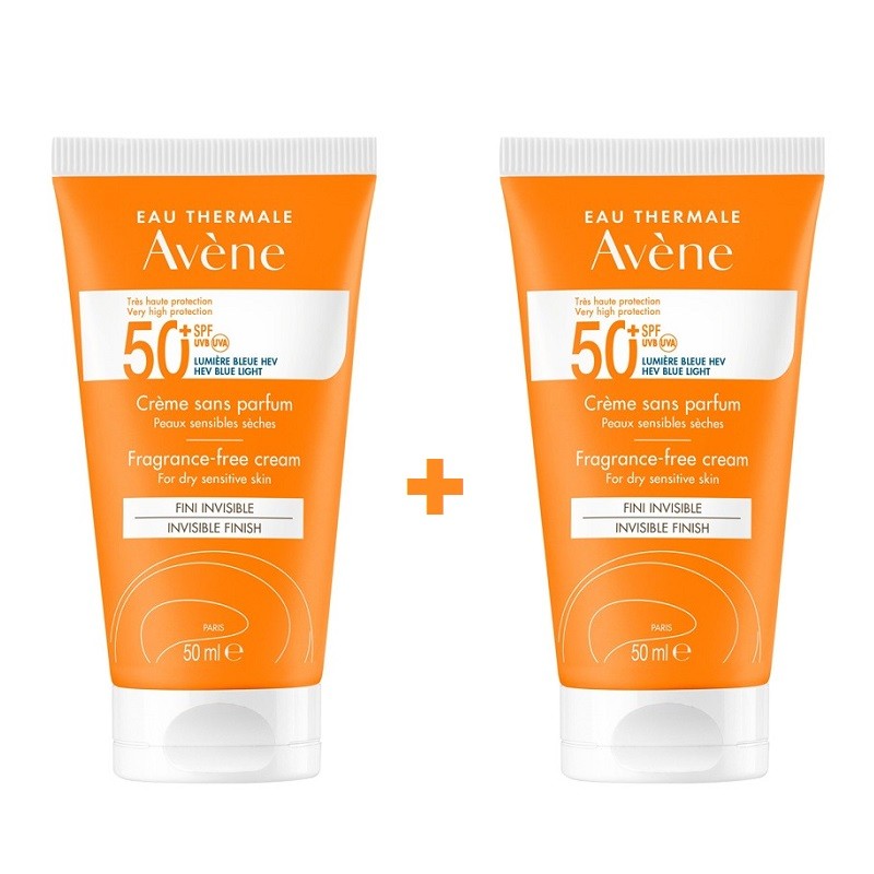 AVÈNE Crema Solar SPF50+ Sin Perfume DUPLO 2x50ml-1
