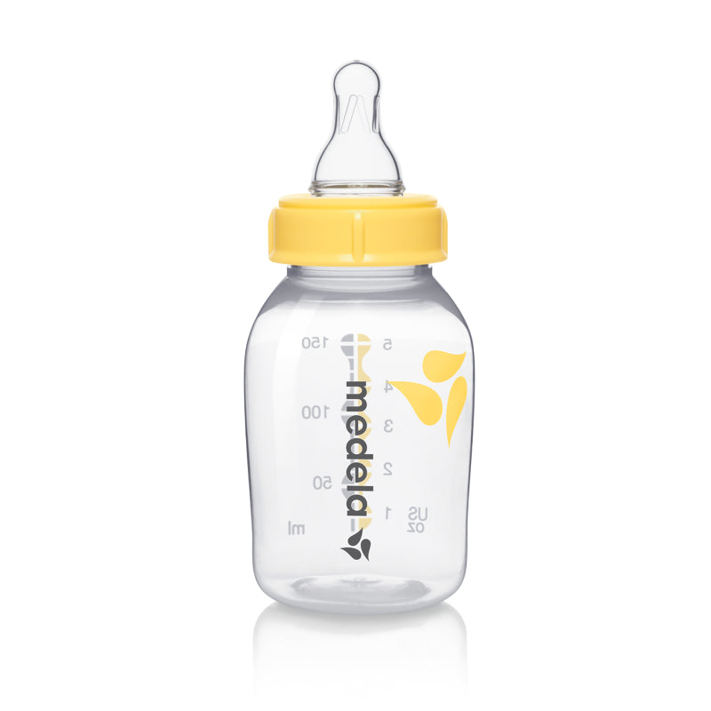Medela Tetina de Flujo Lento de Leche Materna Sin BPA con Biberón de 150 ml-1