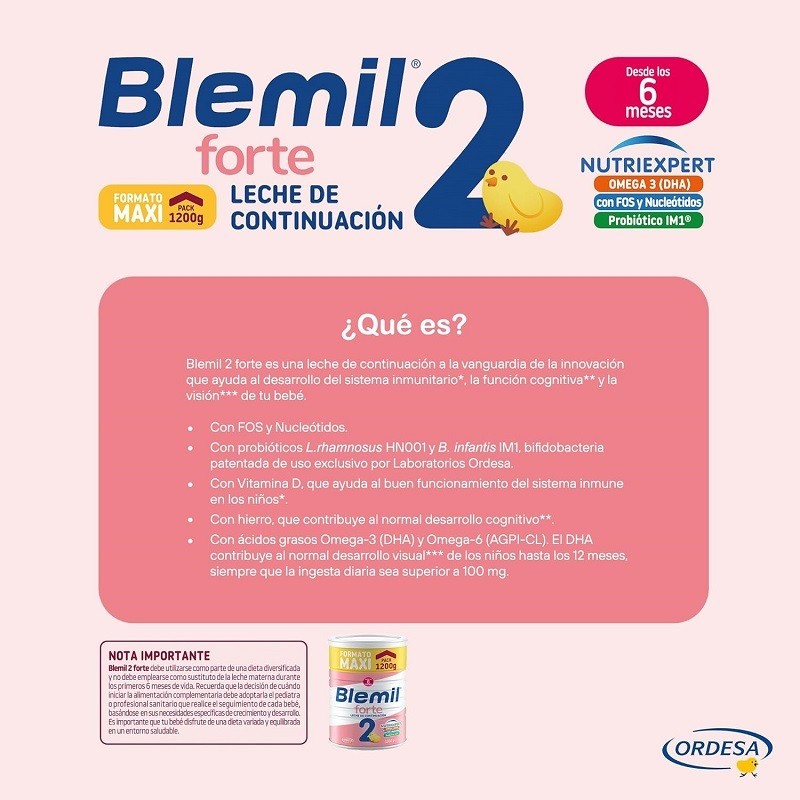 BLEMIL Forte 2 Leche de Continuación PACK 6x1200gr-5