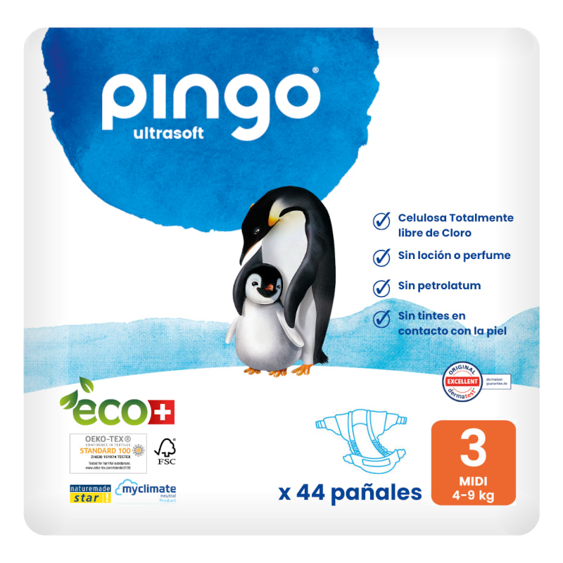 Pingo Pañales Ecológicos Talla 3 Midi 44 uds-2
