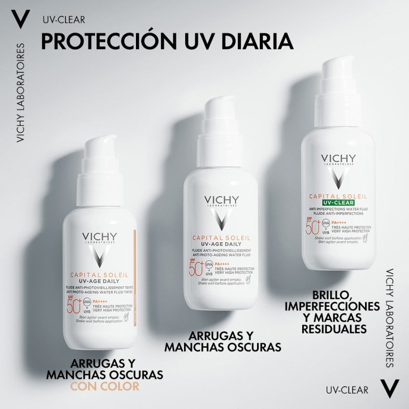 VICHY Capital Soleil UV Clear Fluido Anti-imperfecciones SPF50 DUPLO 2x40ml-17
