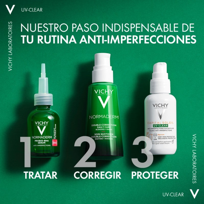 VICHY Capital Soleil UV Clear Fluido Anti-imperfecciones SPF50 DUPLO 2x40ml-16