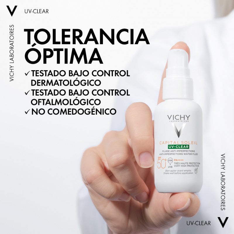 VICHY Capital Soleil UV Clear Fluido Anti-imperfecciones SPF50 DUPLO 2x40ml-5