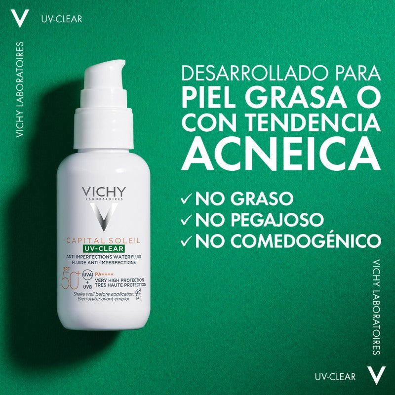 VICHY Capital Soleil UV Clear Fluido Anti-imperfecciones SPF50 DUPLO 2x40ml-4