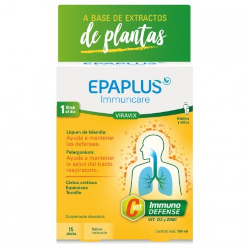 Epaplus Immuncare Viravix 15 Sticks Sabor melocotón-1