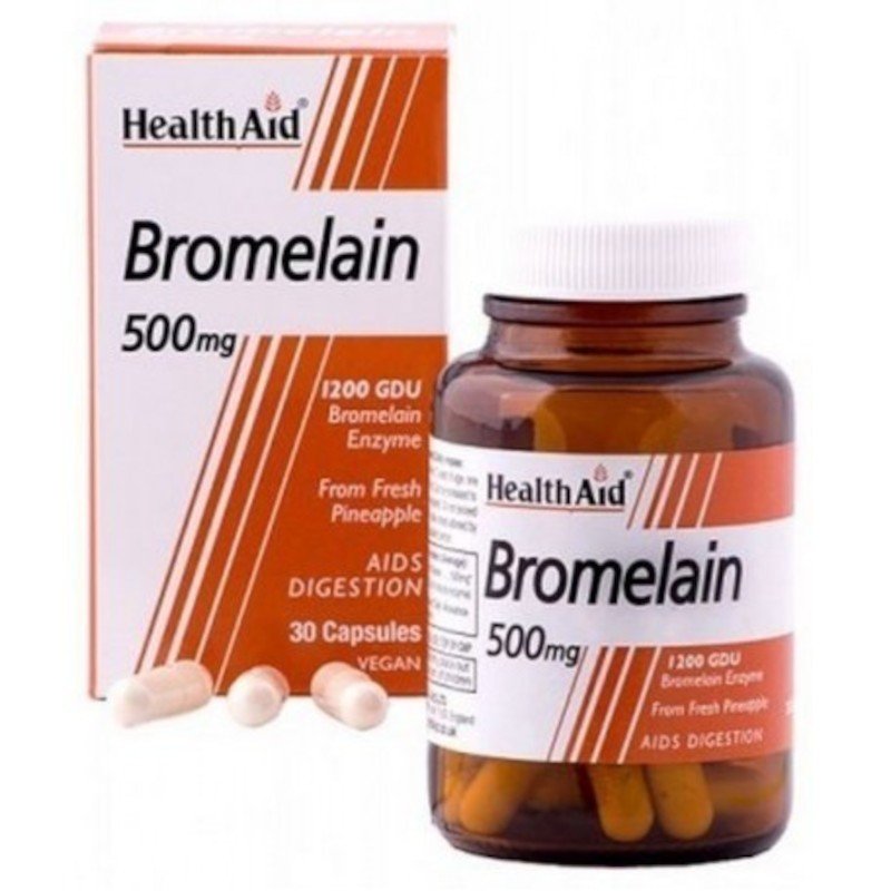 Health Aid Bromelina 500 mg 30 Cápsulas-1