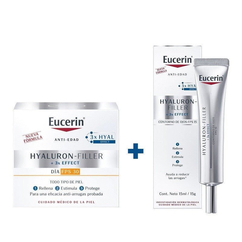 EUCERIN Hyaluron-Filler Día SPF30 (50ml) + Contorno de Ojos SPF15 (15ml)-1