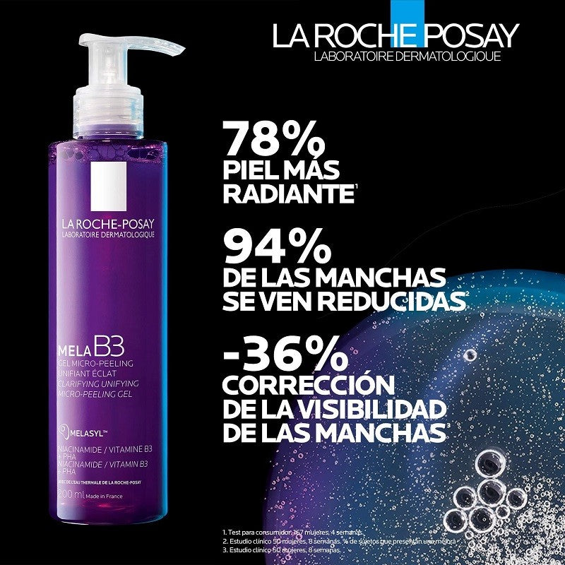 LA ROCHE POSAY Mela B3 Gel Limpiador Facial Exfoliante Antimanchas 200ml-3