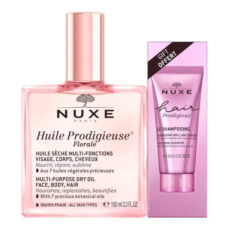 NUXE Huile Prodigieuse Florale 100ml + Champú Brillo Sublime Hair Prodigieux 30ml DE REGALO-1
