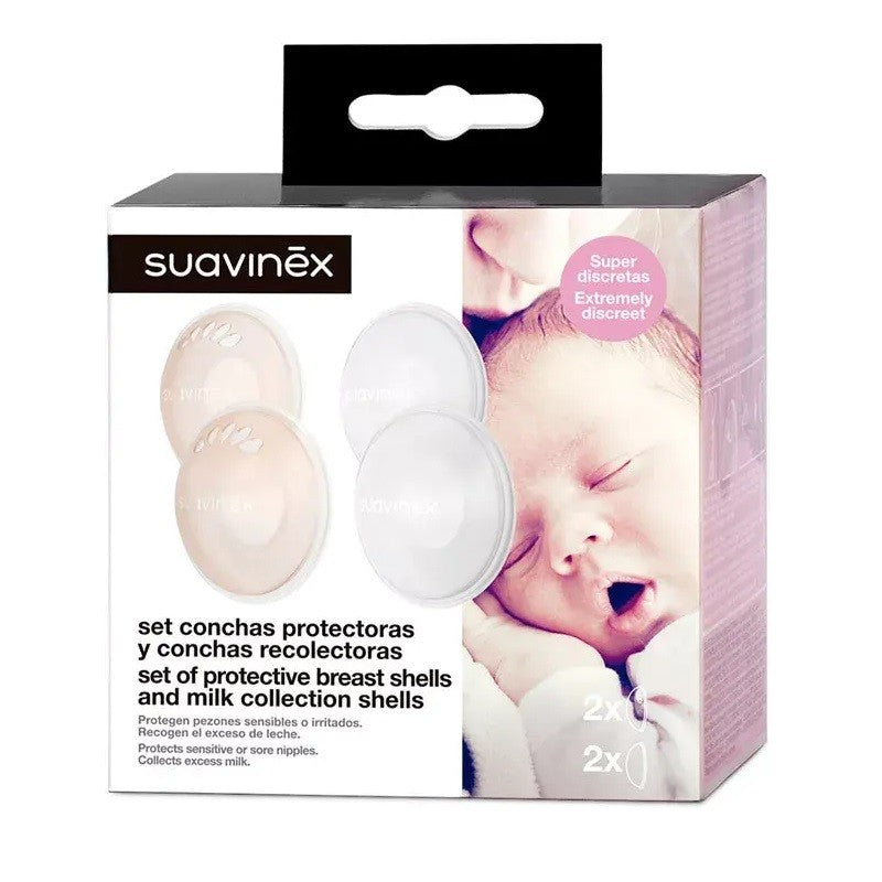 Suavinex Set 2 Conchas Protectoras y 2 Conchas Recolectoras-1