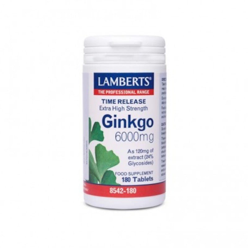 Lamberts Ginkgo Biloba 6000 Alta Potencia 120 mg 180 Comprimidos-1